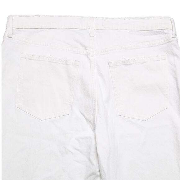 Abercrombie & Fitch 90s Straight Ultra High Rise White Distressed Jeans Size 18 - Picture 6 of 11
